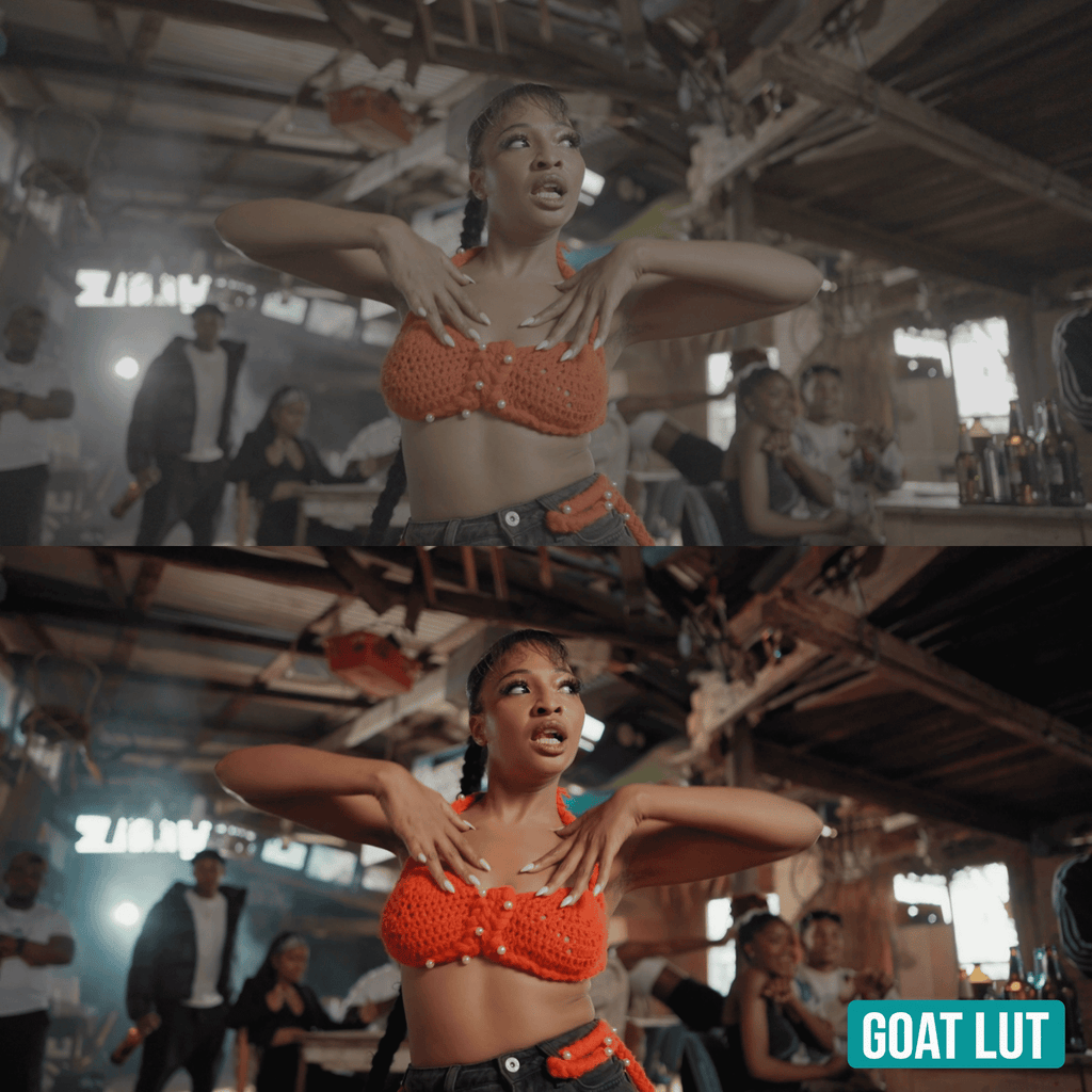 GOAT LUT colour grade example on music video footage 2