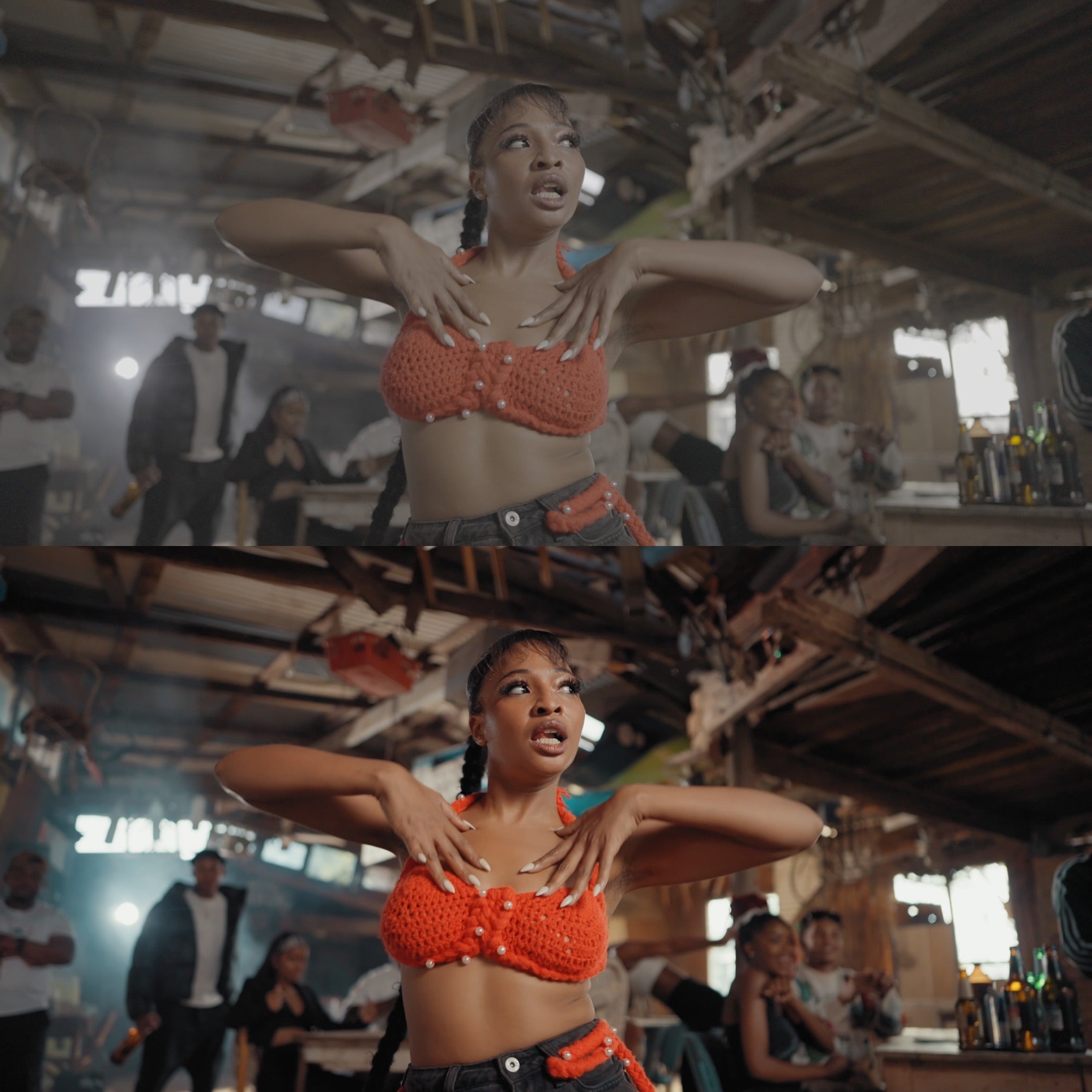 Before and after comparison showing color grading transformation using Goat LUT cinematic preset