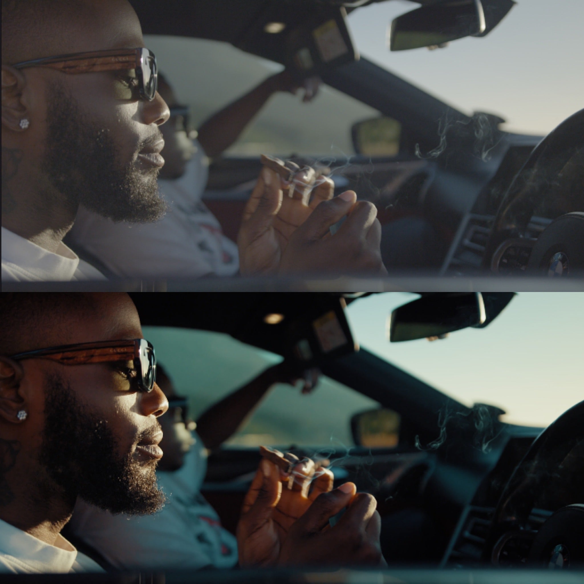 Before and after comparison showing color grading transformation using Goat LUT cinematic preset