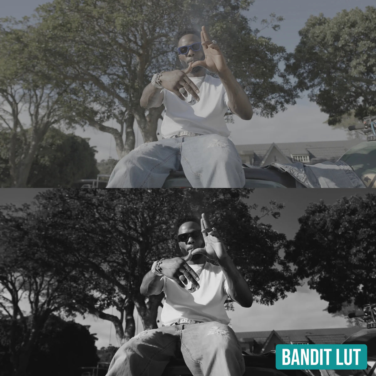 Bandit LUT before and after colour grade example 6