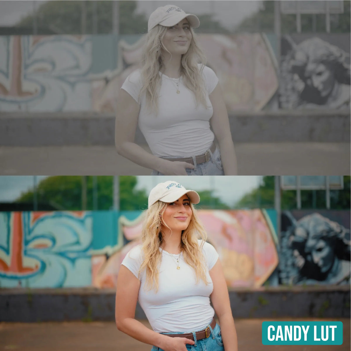 Candy LUT before and after colour grade example 4