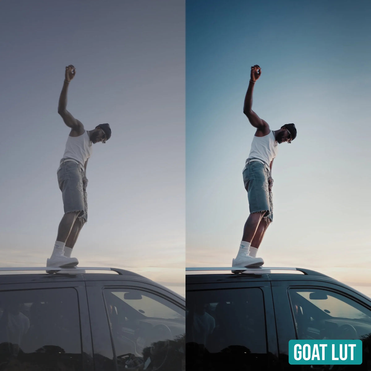 GOAT LUT before and after colour grade example 5
