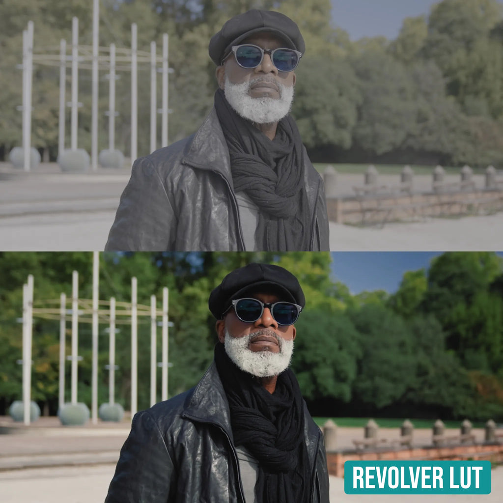 Revolver LUT before and after colour grade example 2
